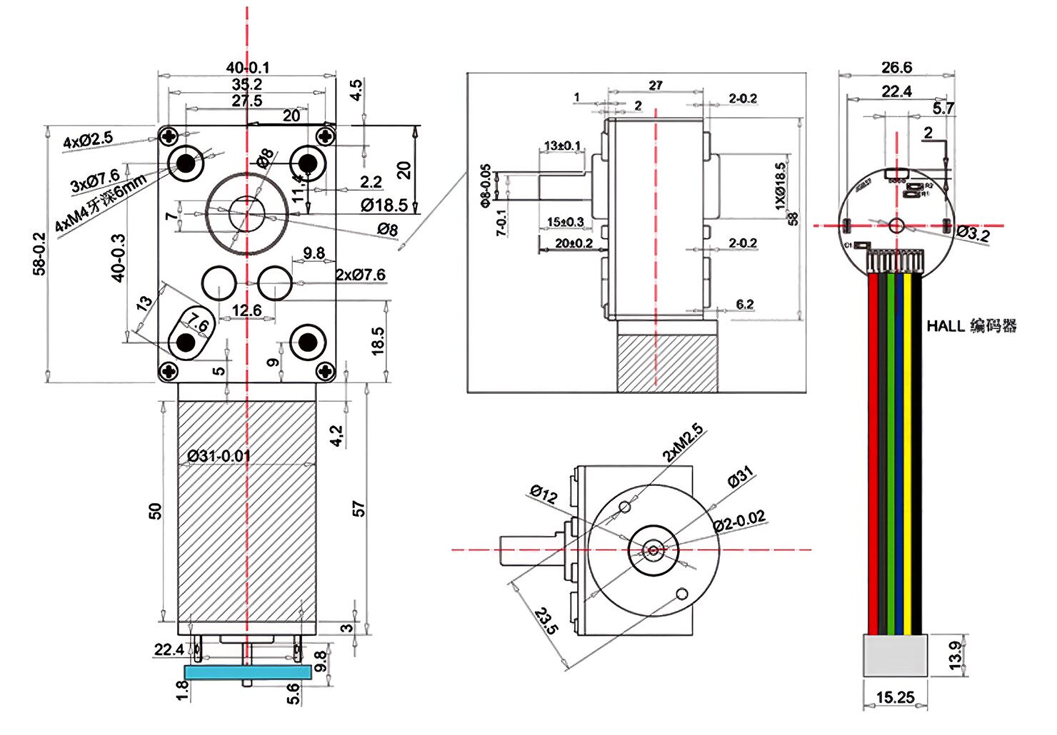 31mm 12V 24V High Torque Low Speed DC Motor – Powerful
